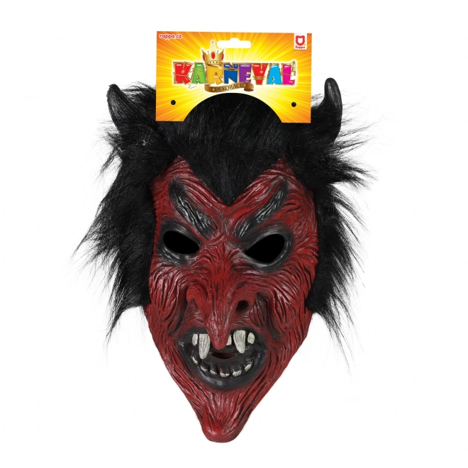 Masque de diable avec cheveux pour adulte
