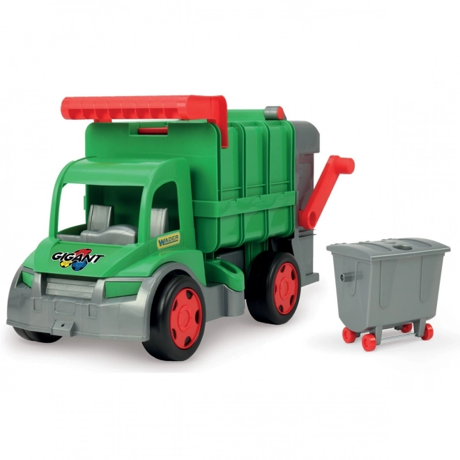 Camion poubelle fonctionnel Wader 65 cm vert avec conteneur en plastique