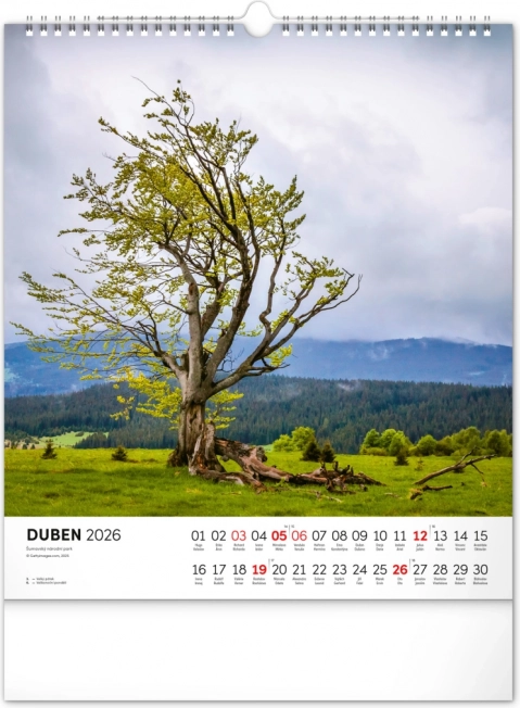 Calendrier mural Šumava 2026