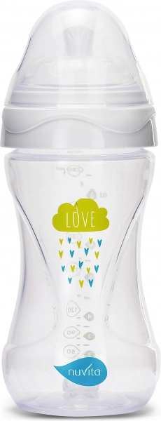 Biberon 250 ml, blanc transparent