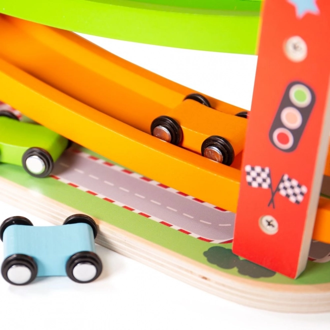 Piste de course en bois pour voitures par Bigjigs Toys