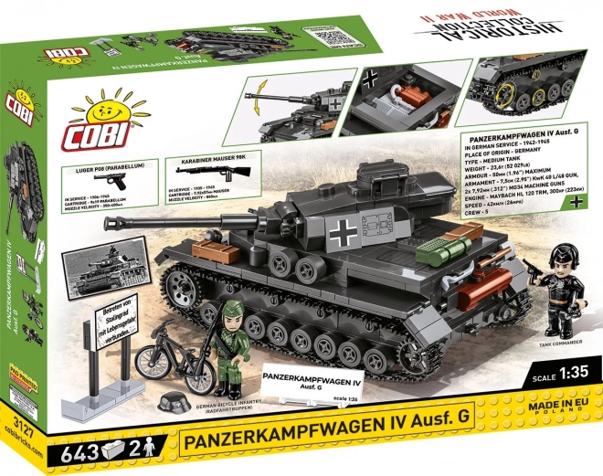 COBI 3127 Seconde Guerre mondiale char allemand Panzerkampfwagen IV Ausf. G 1:35