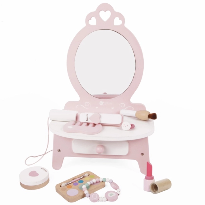 Coiffeuse en bois pour enfants avec miroir et accessoires Classic World