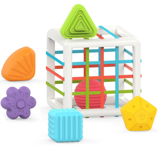 Woopie Cube Élastique Sensorielle Pour Enfants avec Formes Colorées