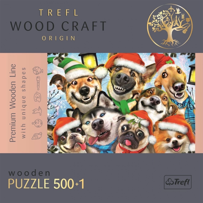 Puzzle en bois Chiens de Noël 501 pièces