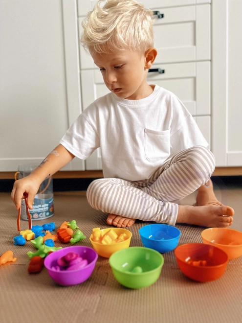 Jeu montessori en bois Apprends à compter – Animaux du zoo