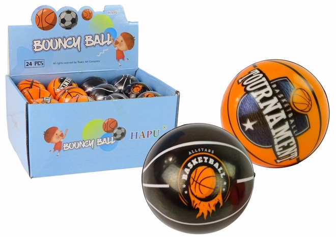 Balle souple pour enfants noir-orange 7 cm