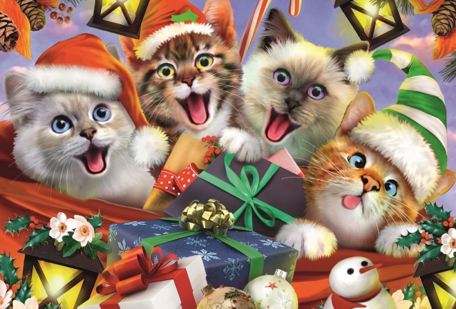 Puzzle en bois Chats de Noël 501 pièces