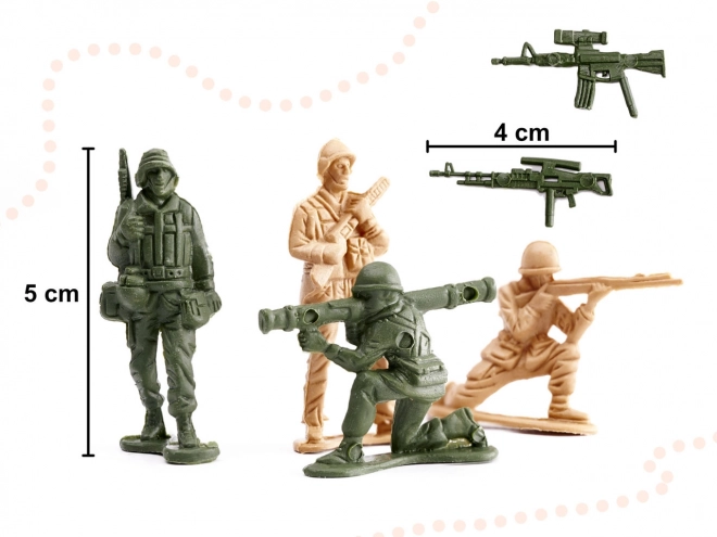 Ensemble de figurines de soldats + base militaire 114 pièces