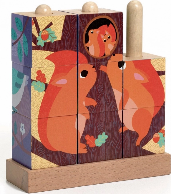 Cubes empilables en bois Forêt de Djeco
