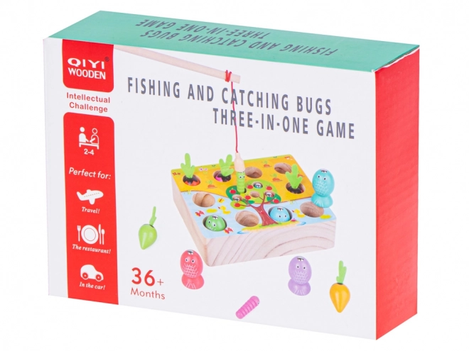 Jeu Magnétique - Pêche de vers, poissons et légumes
