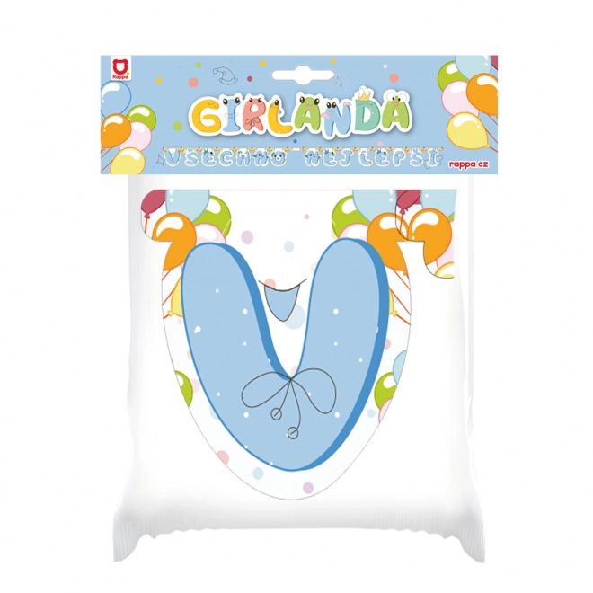 Guirlande en papier 'Tous nos vœux' bleue