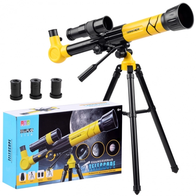 Télescope pour Enfants sur Trépied avec Zoom 20x 30x 40x – Jaune