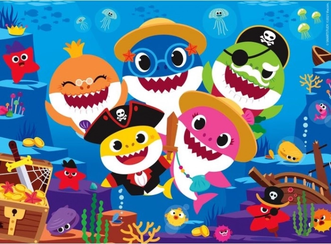 CLEMENTONI Puzzle à colorier avec de l'eau Water Magic : Baby Shark 15 pièces