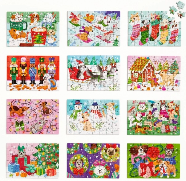 Puzzle de compte à rebours avant Noël Ensemble de 12 pcs