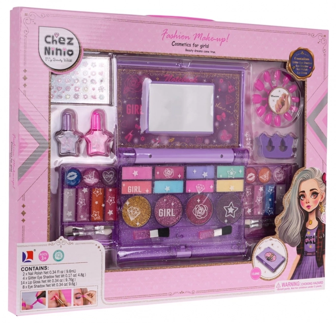 Ensemble de maquillage avec miroir