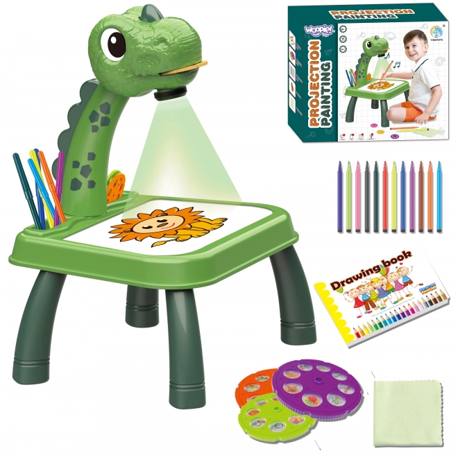 Projecteur WOOPIE Dinosaur avec tableau et feutres