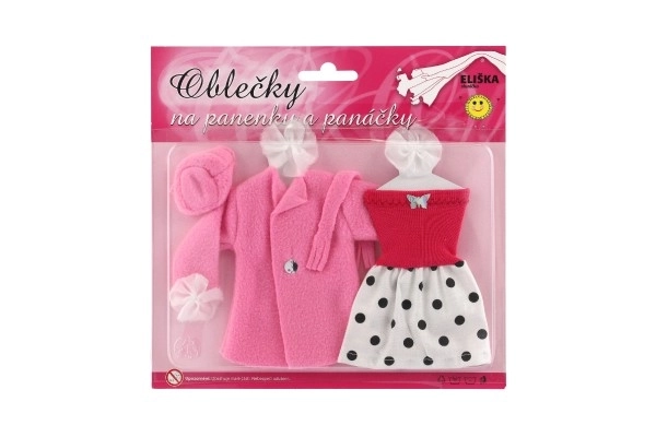 Robes/Vêtements - robes, manteau et bonnet pour poupées assortiment sur carte 22x21cm