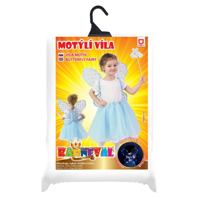 Costume de fée enfant Modřeně avec ailes lumineuses