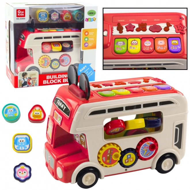 Autobus éducatif interactif avec sons et lumières rouge