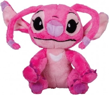 Ange en peluche assis Stitch rose 22 cm