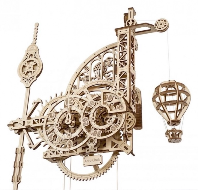 Puzzle mécanique mural en bois 3D Ugears Horloge Aero