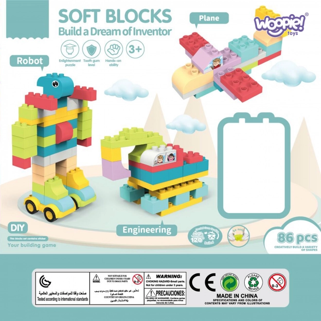 Kit de construction WOOPIE Grandes briques de construction pour enfants 86 pcs