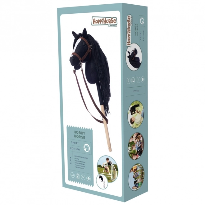 HOPPIHORSE cheval sur bâton hobby horse taille A4 noir