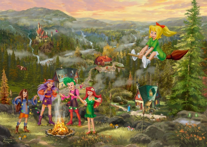 Puzzle Petite Sorcière Bibi : Rencontre des petites sorcières 1000 pièces