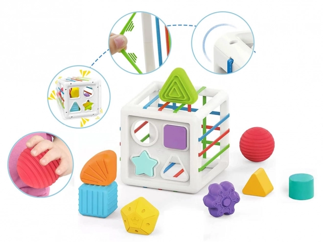 Cube trieur pour enfant avec couverture en caoutchouc