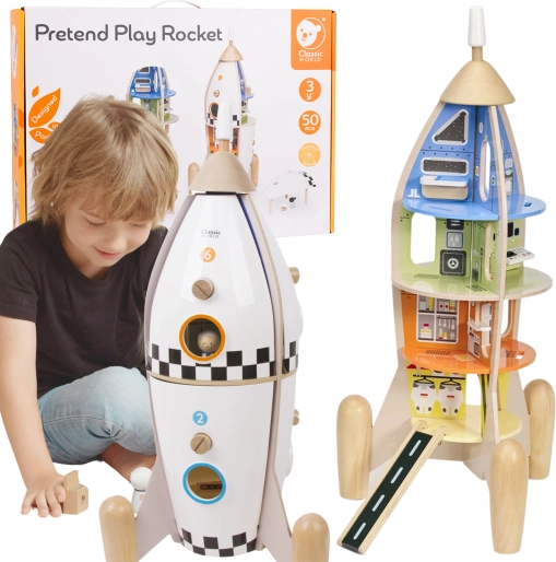 Fusée en bois avec figurines CLASSIC WORLD