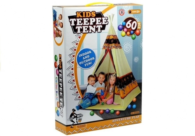 Tente Indien Tipi + 60 balles 155 cm
