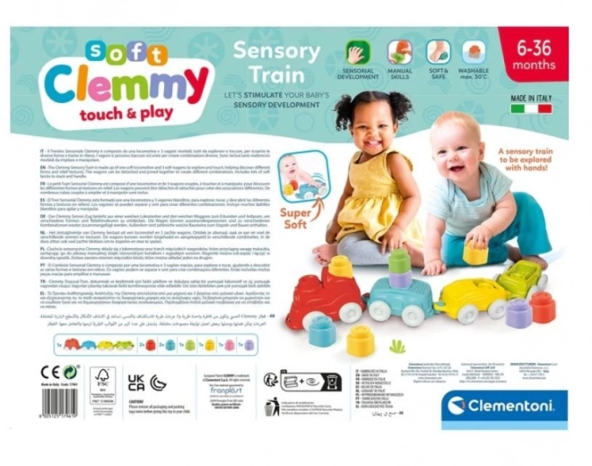 CLEMENTONI Soft Clemmy Train Sensoriel avec Blocs