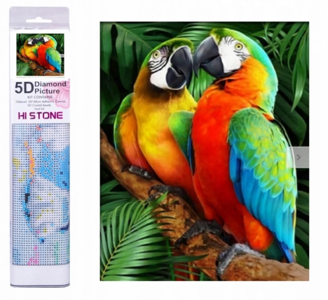 Kit de peinture à diamant - perroquets amoureux