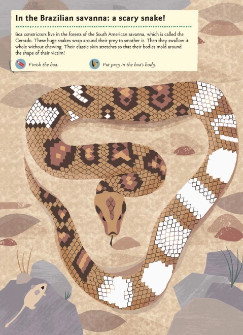 Livre d'activités avec autocollants - Animaux de la savane