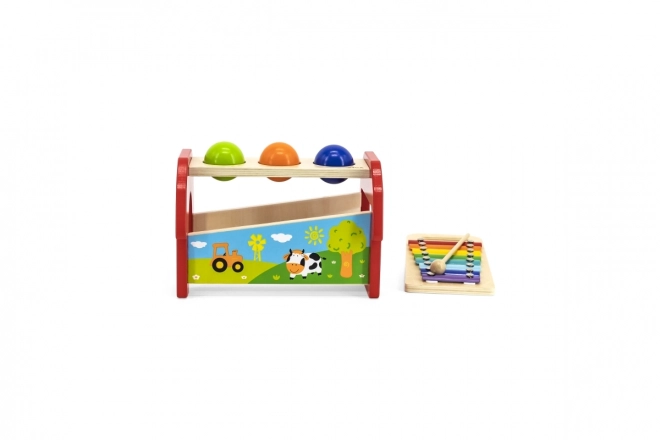 Maillet en bois et xylophone