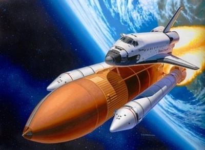 Maquette plastique Space Shuttle Discovery & Booster Rockets