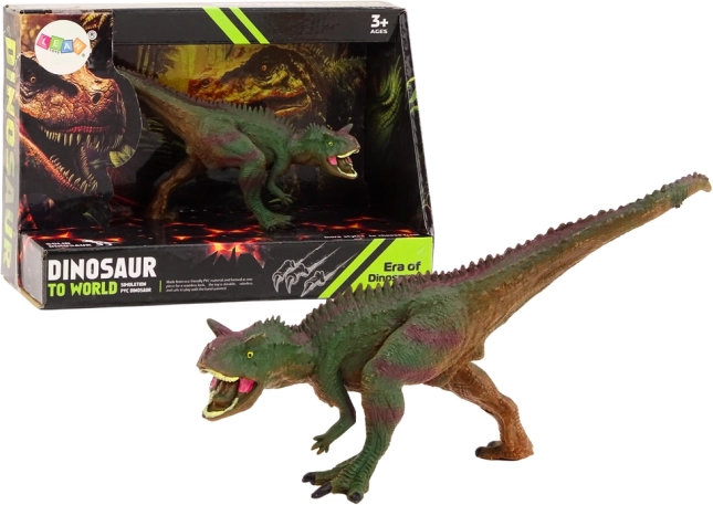 Figurine dinosaure Carnotaurus vert-brun