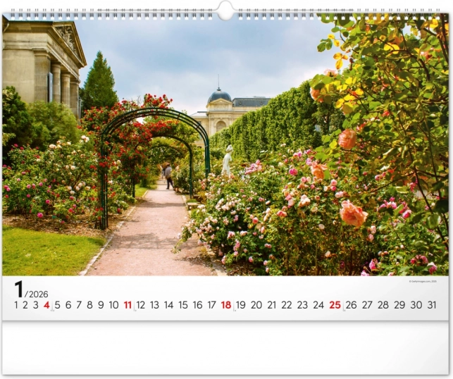 Calendrier mural Jardins 2026