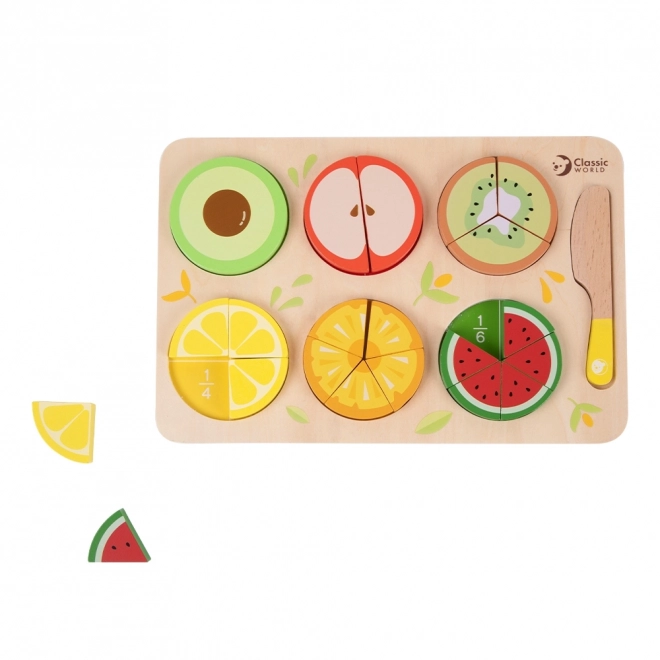 Planche en bois de découpe de fruits