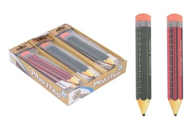 Règle en bois en forme de crayon 12 cm