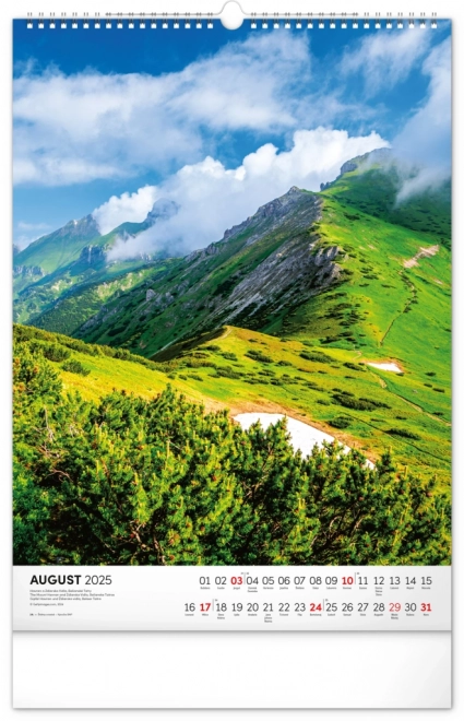 NOTIQUE Calendrier mural Tatry 2025, 33 x 46 cm