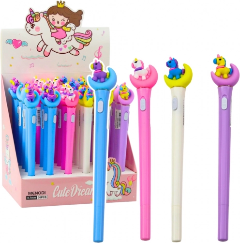 Stylo lumineux Licorne sur la lune à encre bleue 0,7 mm