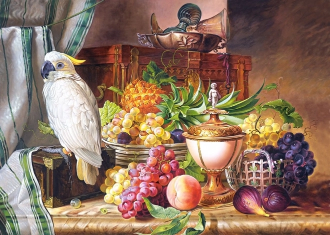 Puzzle 3000 pièces Nature morte avec perroquet, Josef Schuster
