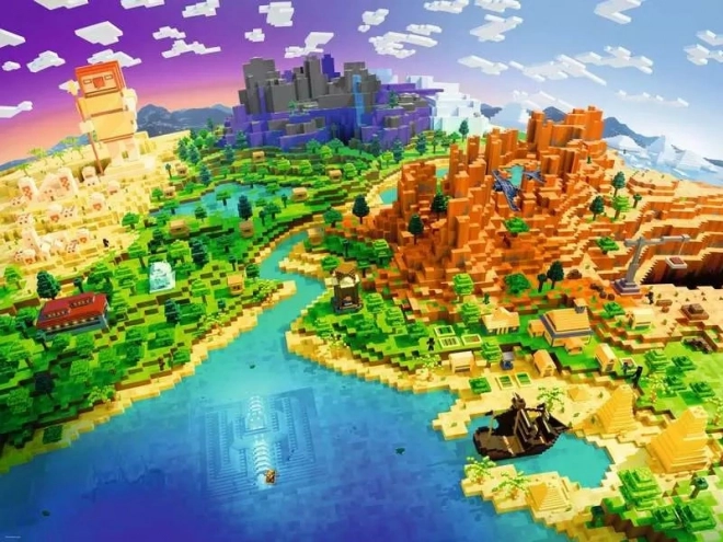 Puzzle 1500 pièces Monde Minecraft