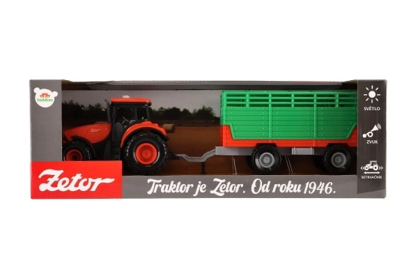 Tracteur Zetor avec remorque avec effets lumineux et sonores - 36 cm