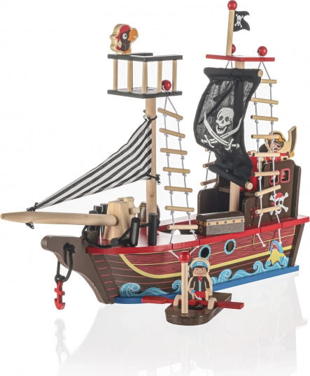 Bateau pirate en bois pour enfants