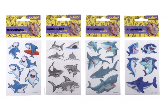 Décalcomanies temporaires - requins 17,5x8,5 cm