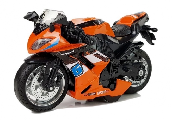 Jouet moto orange avec entraînement