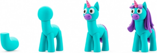 Pâte Hey Clay Licornes Pack de 3, Pluvieux